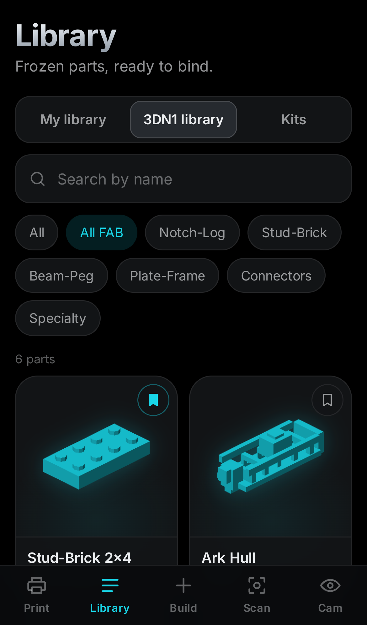 3DN1 library — browse frozen parts