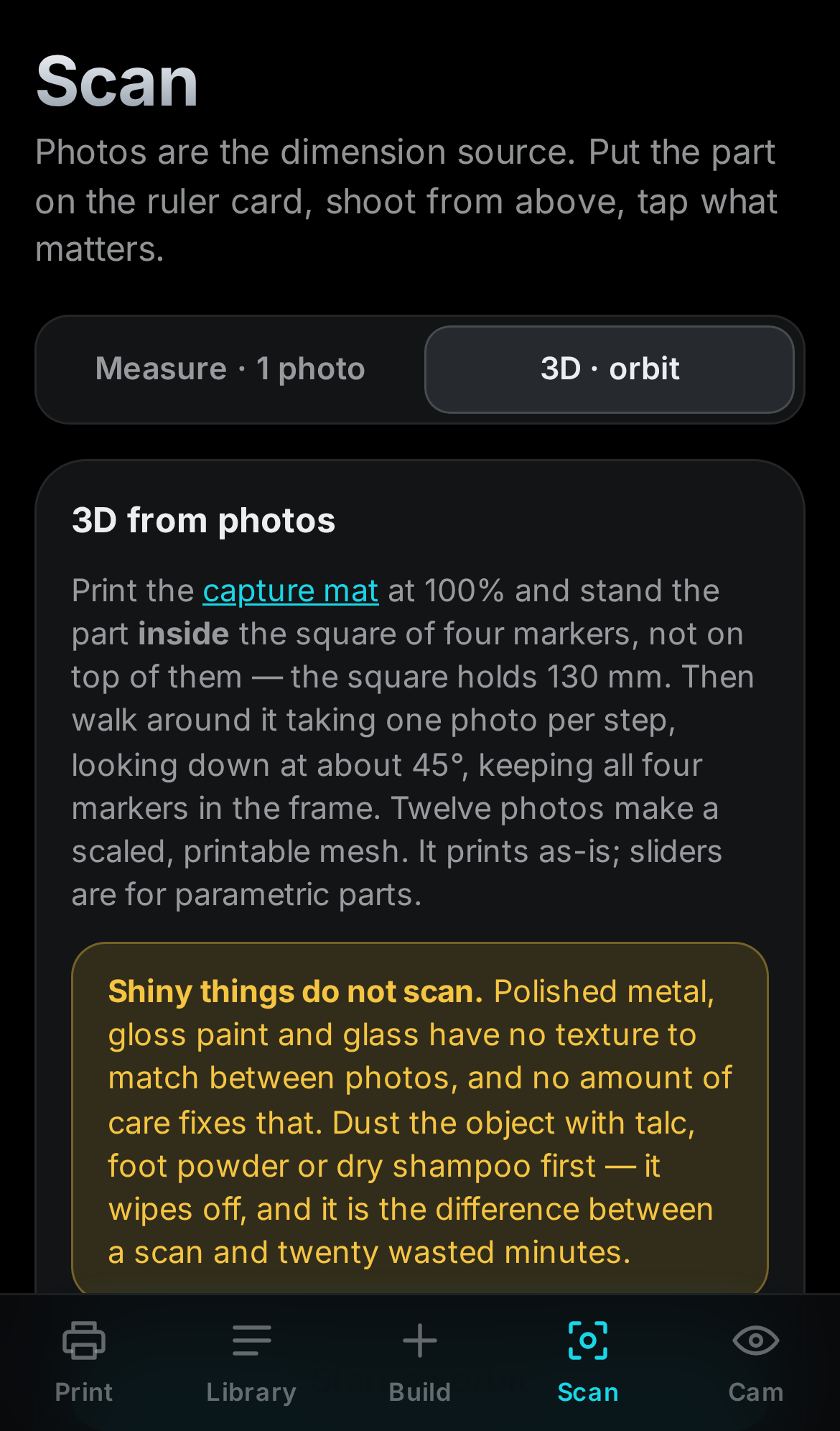 Orbit scan — 3D from photos